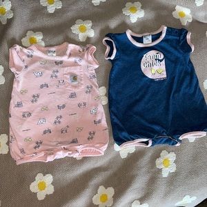 Carhartt 3-6mo 2pc set short rompers